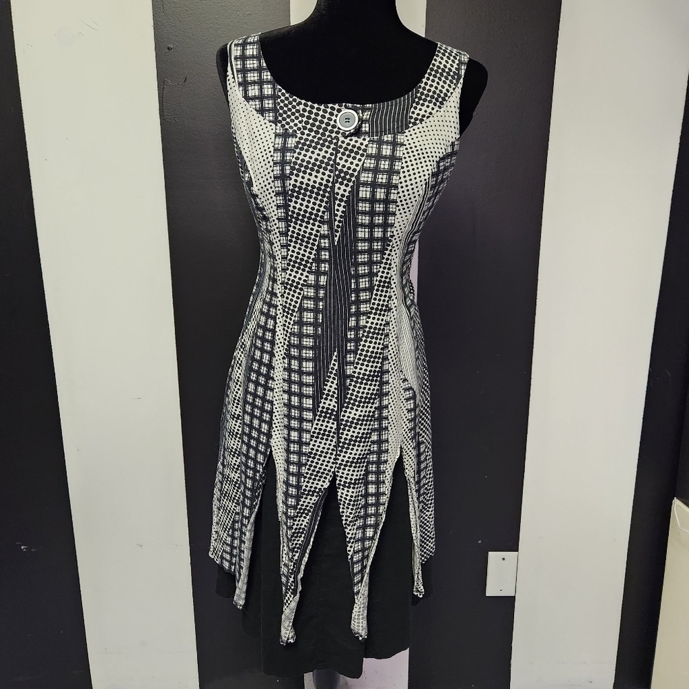 Vintage whimsy goth abstract dress